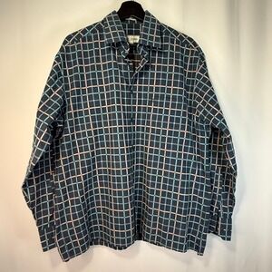 Guy Laroche Monsieur Plaid Button Up Dress Shirt‎ Long Sleeve Cotton L 16 1/2